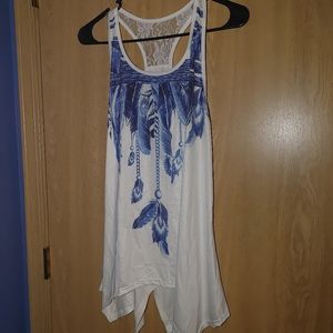 Target graphic Tank Top, small, blue and white